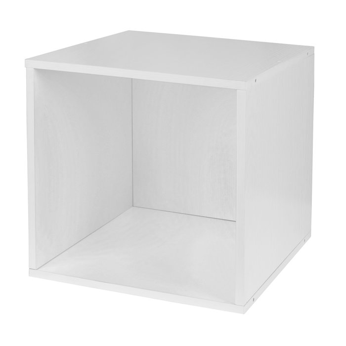 Rebrilliant Stackable White Storage Laminate Cube Wayfair